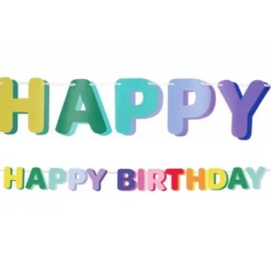 Bokstavsgirlang Happy Birthday Flerfärgad 1,7 m
