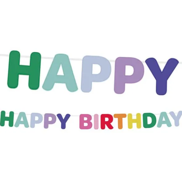 Bokstavsgirlang Happy Birthday i Filt 4 m