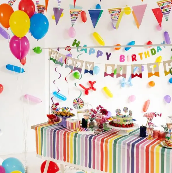 Bokstavsgirlang Happy Birthday i Filt 4 m