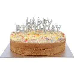 Bokstavsljus Happy Birthday Silver