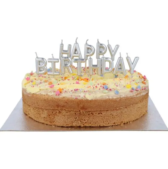 Bokstavsljus Happy Birthday Silver