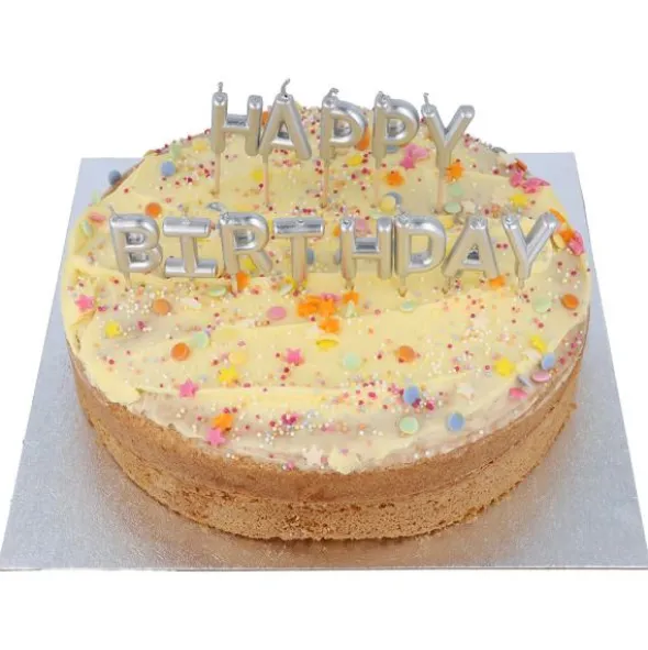 Bokstavsljus Happy Birthday Silver