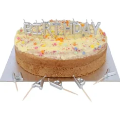 Bokstavsljus Happy Birthday Silver