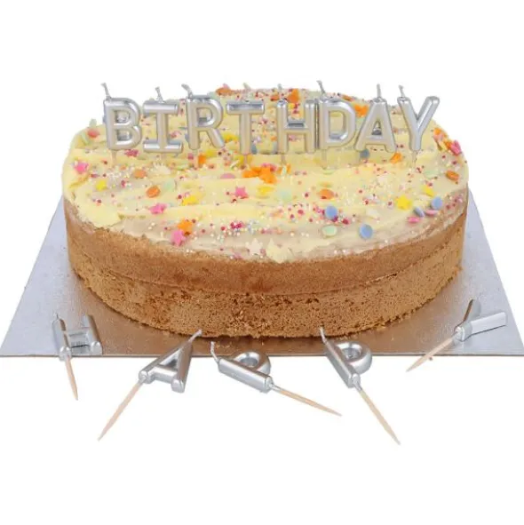 Bokstavsljus Happy Birthday Silver