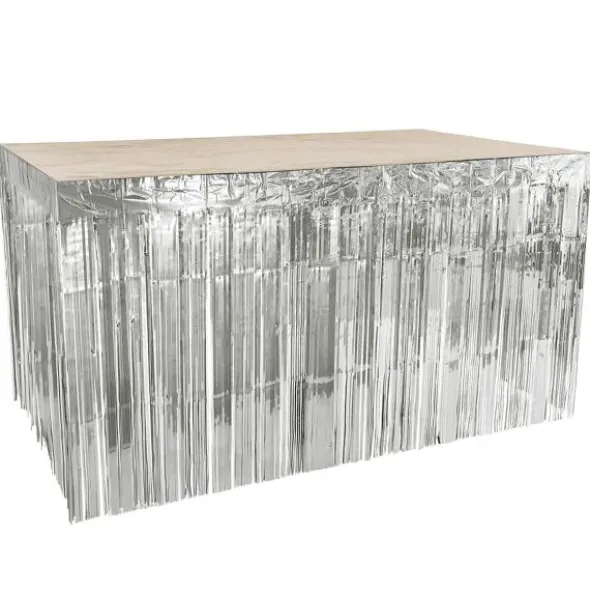 Bordskjol Fransar Metallic Silver 300x74 cm