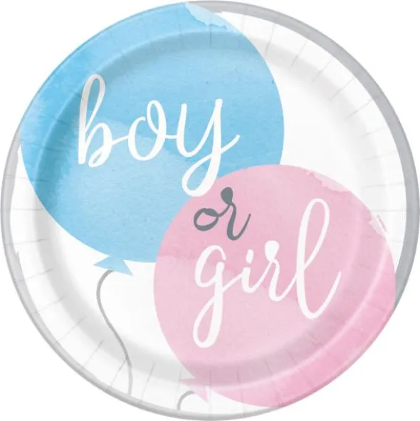 Boy or Girl Papptallrikar Blå & Rosa