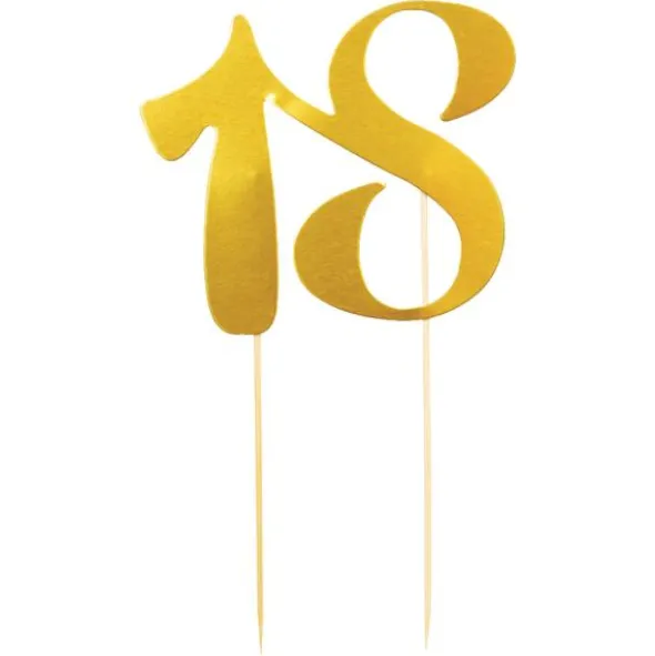 Cake Topper Guld 18