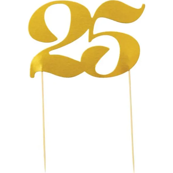 Cake Topper Guld 25