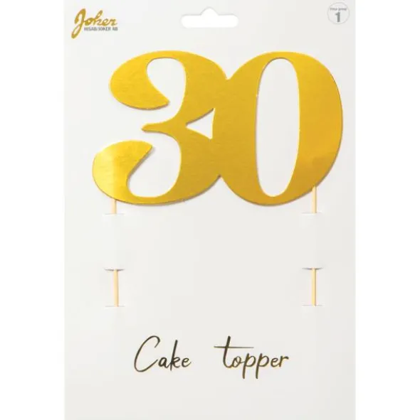 Cake Topper Guld 30