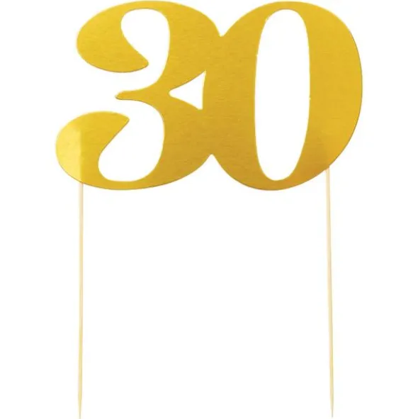 Cake Topper Guld 30