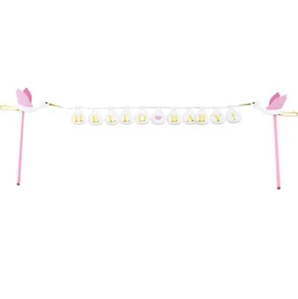 Cake Topper Hello Baby Rosa