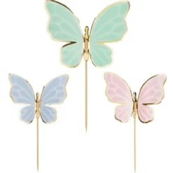 Cake Toppers Fjärilar Färgmix 9-pack