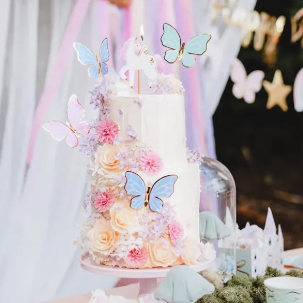 Cake Toppers Fjärilar Färgmix 9-pack