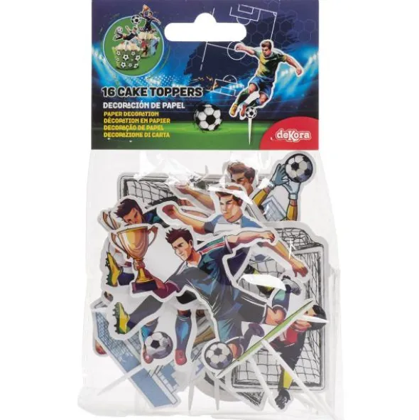 Cake Toppers Fotboll 10 cm 16-pack