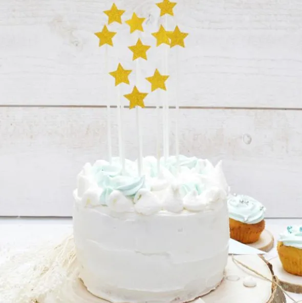 Cake Toppers Guld & Glitter Stjärnor