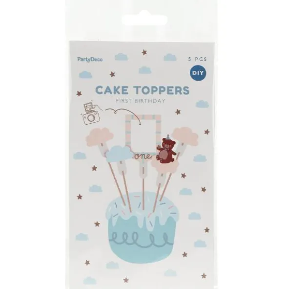 Cake Toppers Teddybjörn 1 år 5-pack
