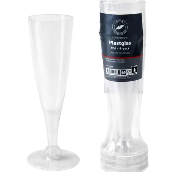 Champagneglas Plast 13 cl 4-pack