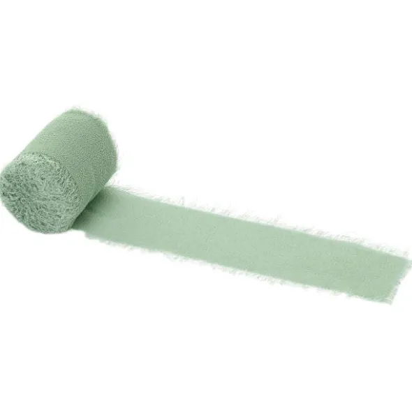 Chiffongband Pistagegrön 40 mm 3-pack