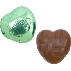 Chokladhjärtan i Ljusgrön Folie 1kg