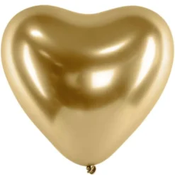 Chrome Hjärtballonger Guld 50-pack