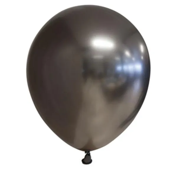 Chrome Miniballonger Metall Grå 100-pack