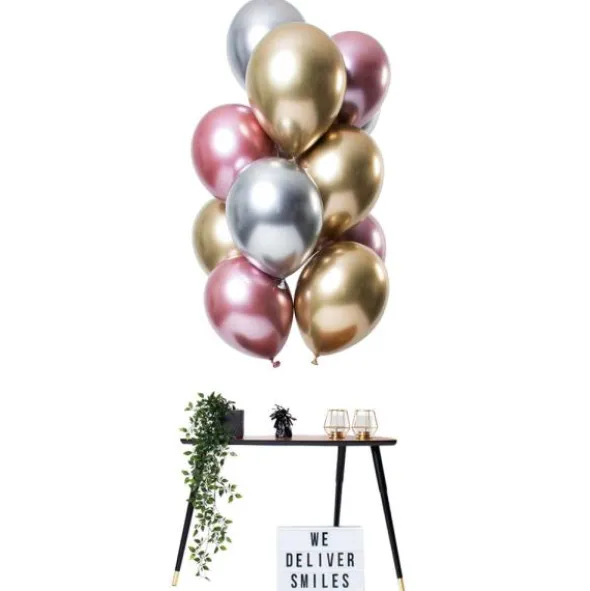 Chrome Mirror Ballonger Guld/Silver/Rosa