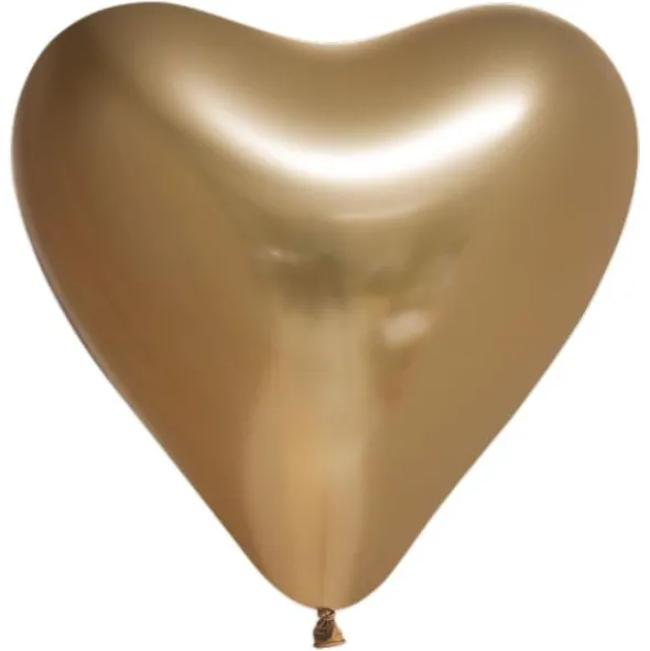 Chrome Mirror Hjärtballonger Guld
