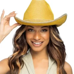 Cowboyhatt Glittrande Guld