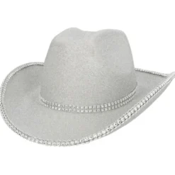 Cowboyhatt Glittrande Silver