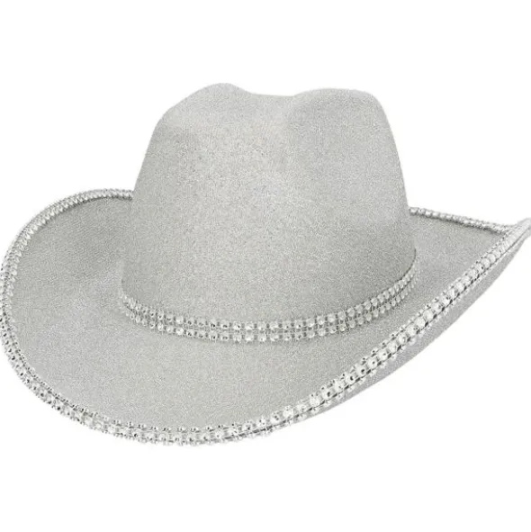 Cowboyhatt Glittrande Silver