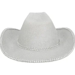 Cowboyhatt Glittrande Silver