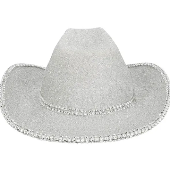 Cowboyhatt Glittrande Silver