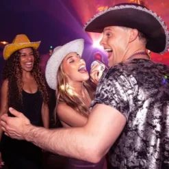 Cowboyhatt Glittrande Silver