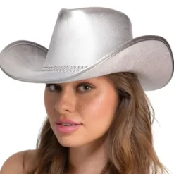 Cowboyhatt med Strass Silver