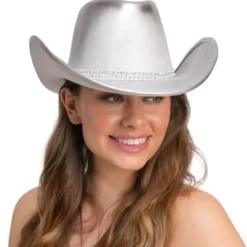 Cowboyhatt med Strass Silver