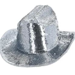 Cowboyhatt Paljetter Silver