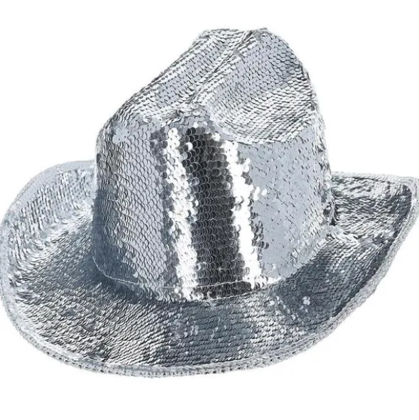 Cowboyhatt Paljetter Silver
