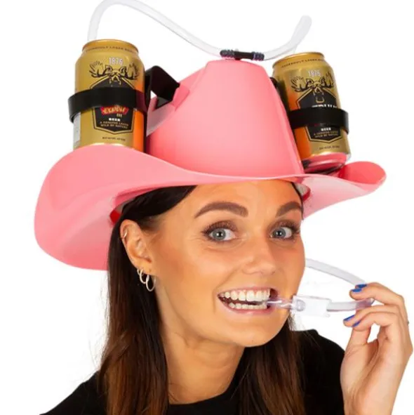 Cowboyhatt Rosa med Dryckeshållare