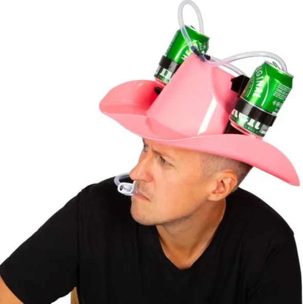 Cowboyhatt Rosa med Dryckeshållare