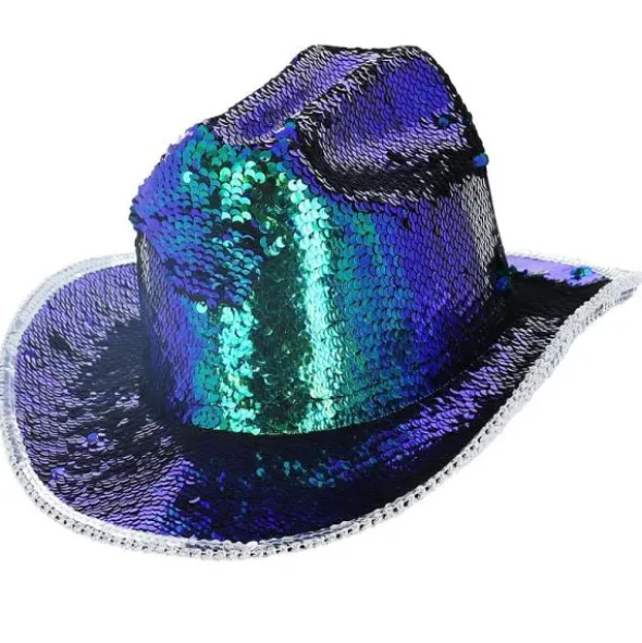 Cowgirl Hatt Paljetter Iriserande Grön