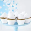 Cupcake Wrappers Guldkant Vit