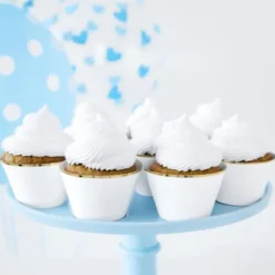 Cupcake Wrappers Guldkant Vit