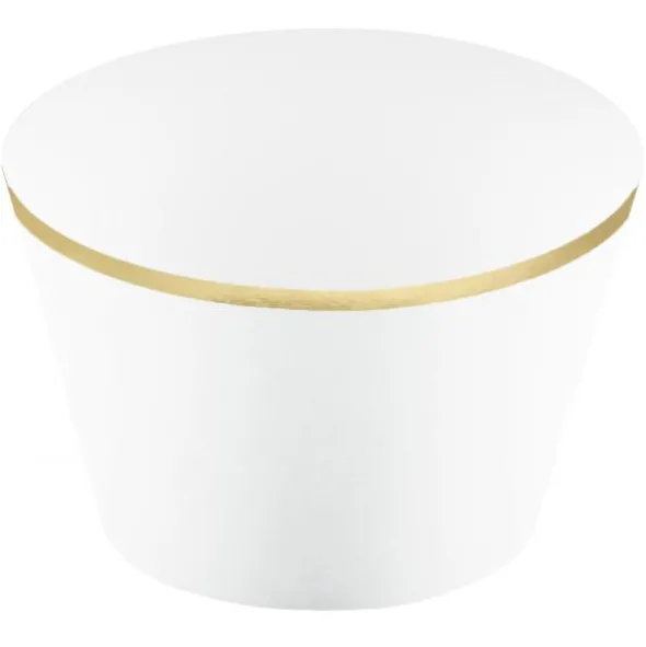 Cupcake Wrappers Guldkant Vit