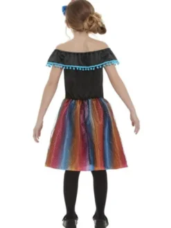 Day of the Dead Girl Klänning Barn Medium (7-9 år (130-143 cm))