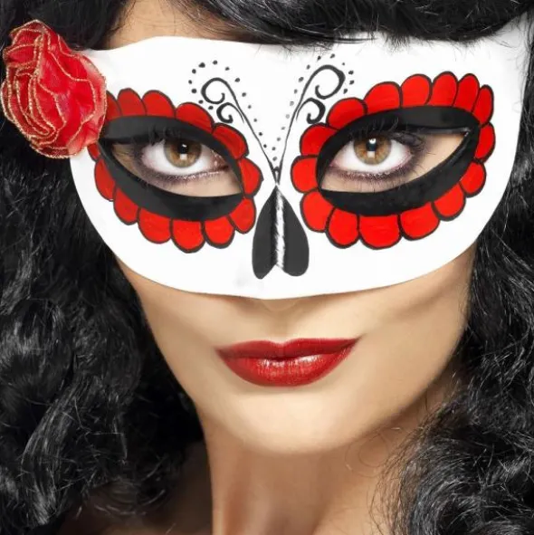 Day of the Dead Ögonmask med Ros