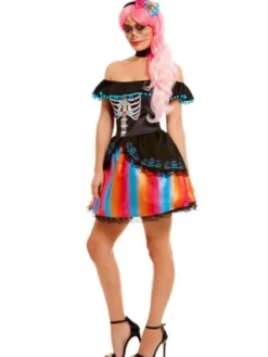Day of the Dead Senorita Ombre Klänning (X-Small (str. 32-34))