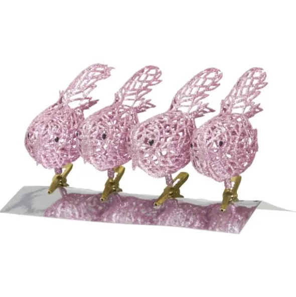 Dekorationsfåglar med Klämmor Rosa
