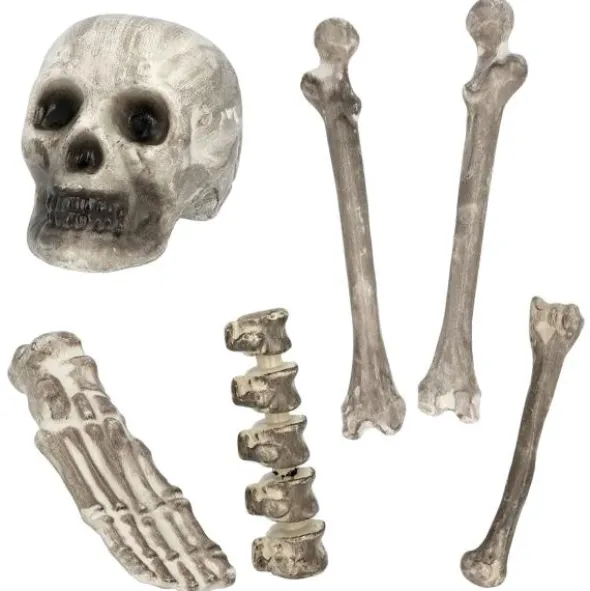 Dekorationsset Dödskalle & Skelettben (6 Delar)