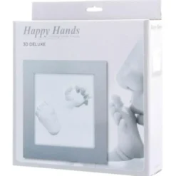 3D Hand- & Fotavtryck Träram Silver