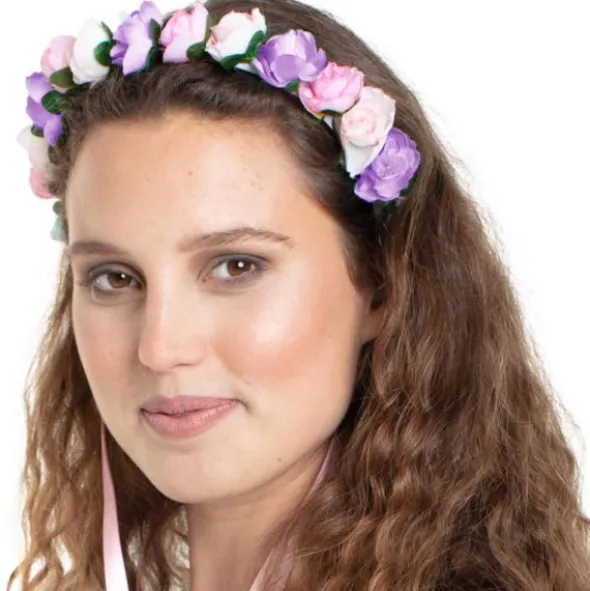 Diadem med Blommor och Band